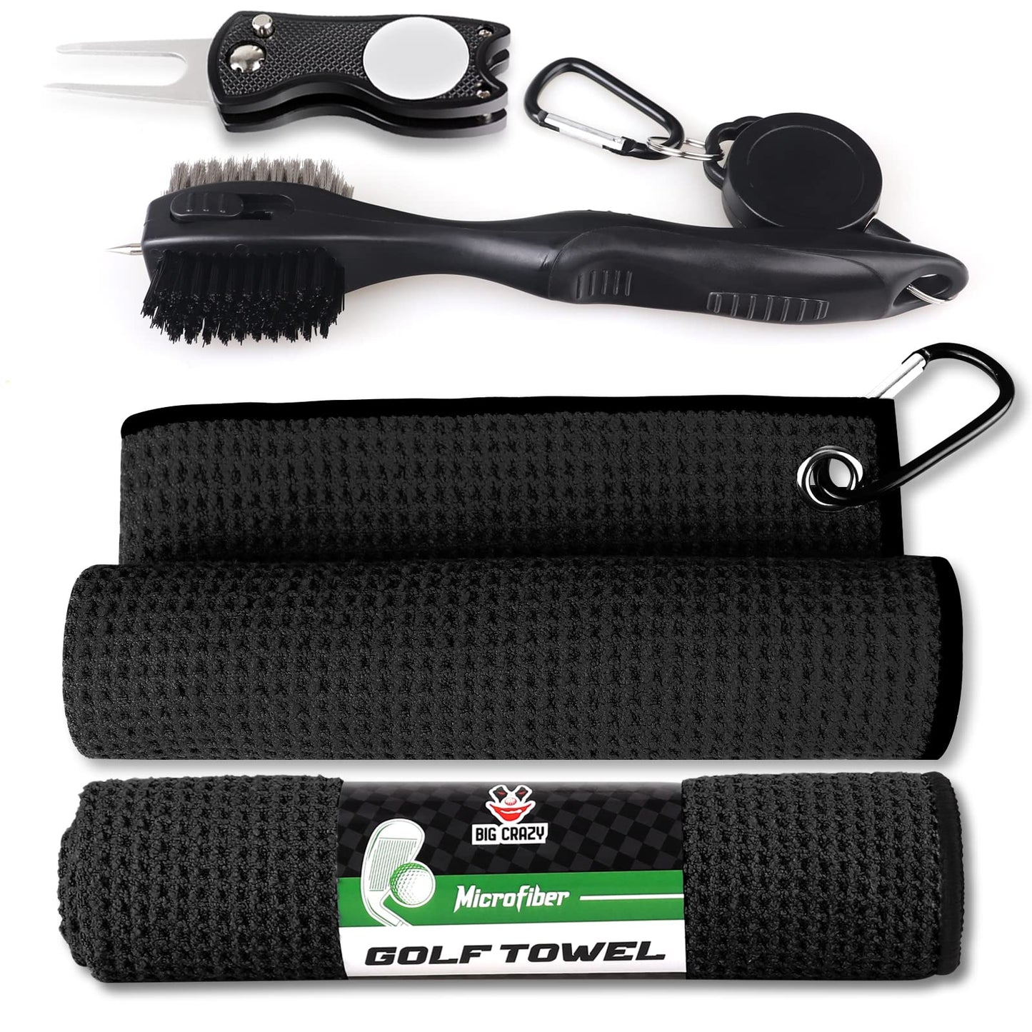 Golf Towel 2-Pack – Microfiber Waffle Golf Club Cleaning Towel
