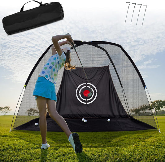 Golf Practice Hitting Net – 10x6x7 FT Backyard Driving Net with Target