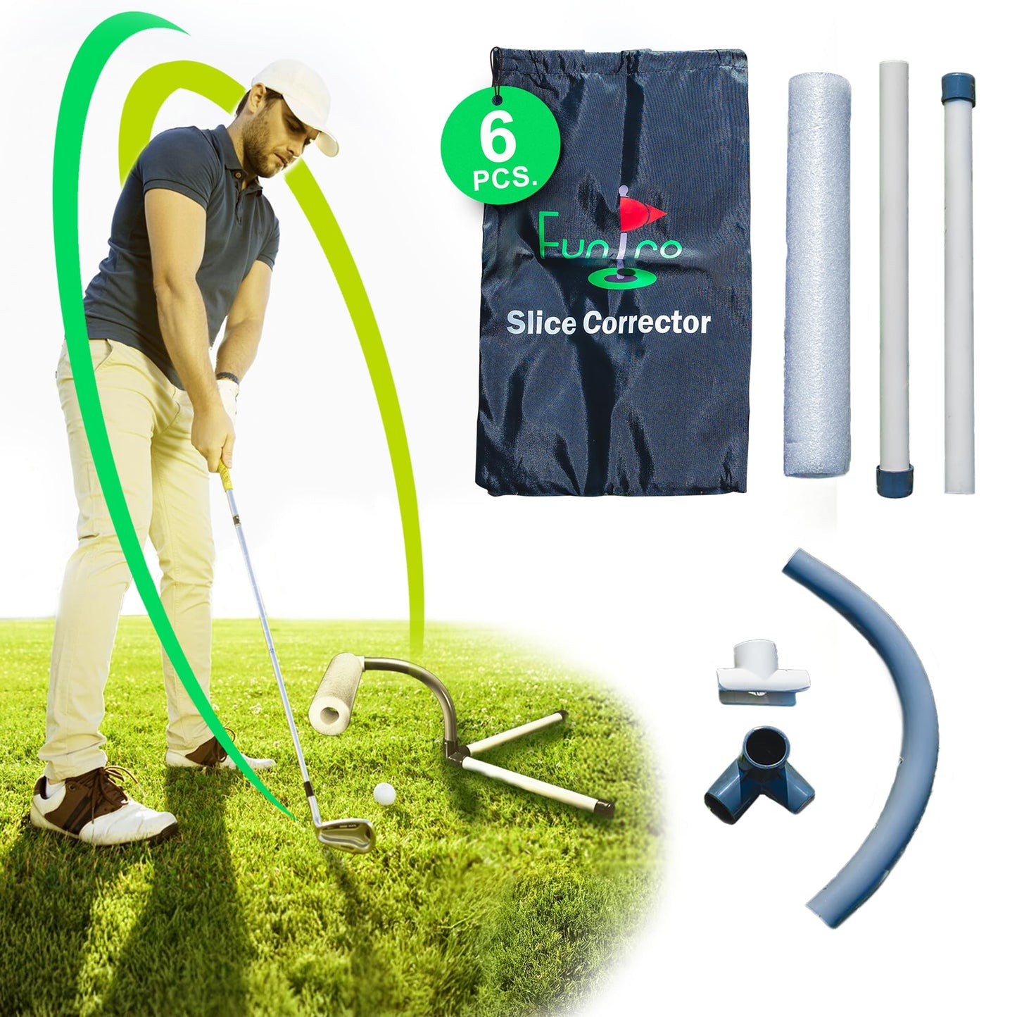 Slice Corrector Golf Swing Trainer – Portable Lightweight Practice Aid